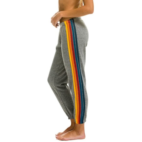 Aviator Nation Pants - New Aviator Nation 5 Stripe Sweatpants Heather Grey sz S fashion $165 msrp